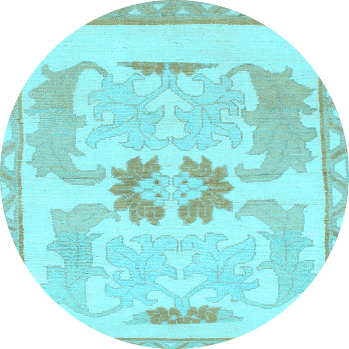 Round Machine Washable Abstract Light Blue Modern Rug, wshabs1025lblu