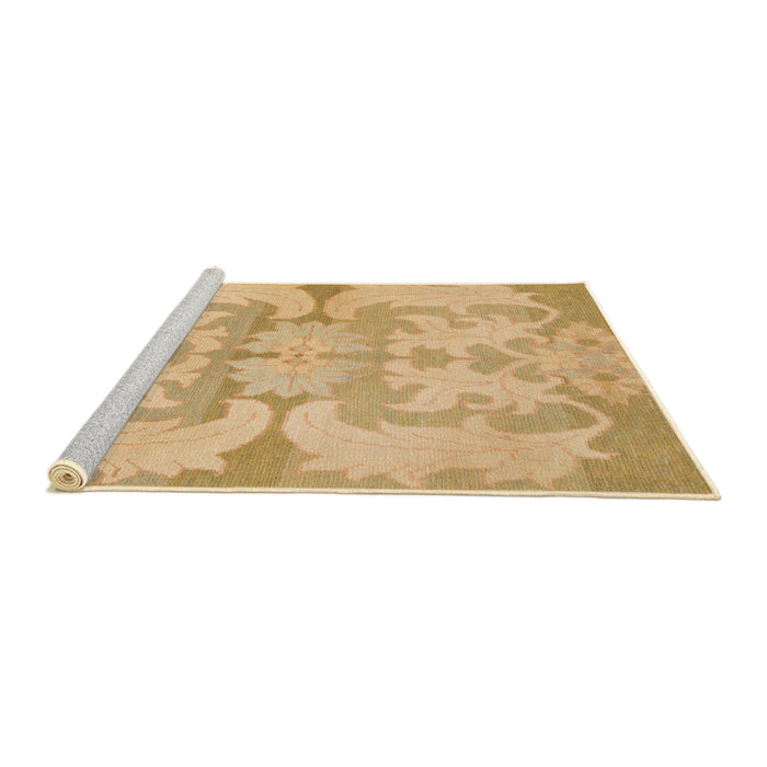 Serging Thickness of Machine Washable Abstract Yellow Rug, wshabs1026