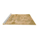 Serging Thickness of Machine Washable Abstract Yellow Rug, wshabs1026