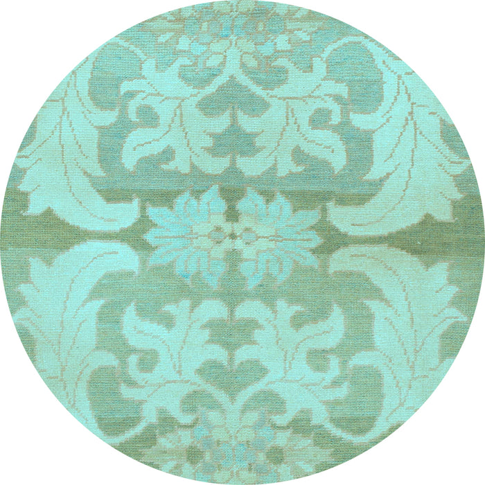 Round Machine Washable Abstract Light Blue Modern Rug, wshabs1026lblu