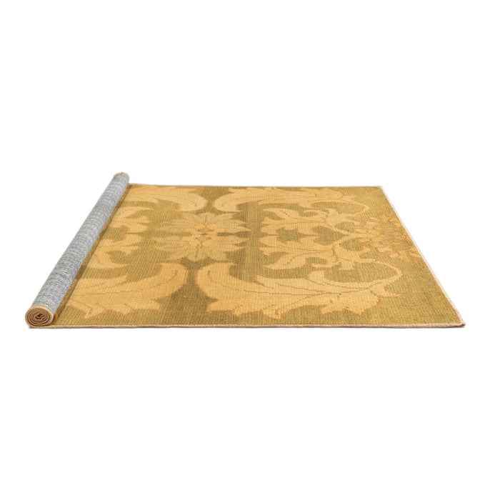 Sideview of Machine Washable Abstract Brown Modern Rug, wshabs1026brn