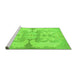 Sideview of Machine Washable Abstract Green Modern Area Rugs, wshabs1026grn