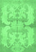 Machine Washable Abstract Emerald Green Modern Area Rugs, wshabs1026emgrn