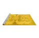 Sideview of Machine Washable Abstract Yellow Modern Rug, wshabs1026yw