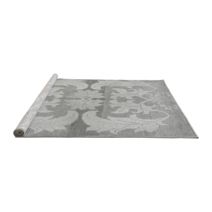 Sideview of Machine Washable Abstract Gray Modern Rug, wshabs1026gry