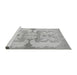 Sideview of Machine Washable Abstract Gray Modern Rug, wshabs1026gry