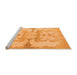 Sideview of Machine Washable Abstract Orange Modern Area Rugs, wshabs1026org