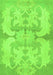 Machine Washable Abstract Green Modern Area Rugs, wshabs1026grn