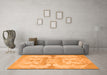 Machine Washable Abstract Orange Modern Area Rugs in a Living Room, wshabs1026org