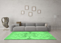 Machine Washable Abstract Emerald Green Modern Rug, wshabs1026emgrn