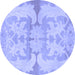 Round Abstract Blue Modern Rug, abs1026blu