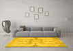 Machine Washable Abstract Yellow Modern Rug in a Living Room, wshabs1026yw