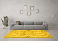 Machine Washable Abstract Yellow Modern Rug, wshabs1026yw