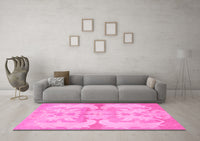 Machine Washable Abstract Pink Modern Rug, wshabs1026pnk