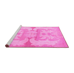 Sideview of Machine Washable Abstract Pink Modern Rug, wshabs1026pnk