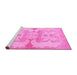 Sideview of Machine Washable Abstract Pink Modern Rug, wshabs1026pnk