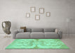 Machine Washable Abstract Turquoise Modern Area Rugs in a Living Room,, wshabs1026turq