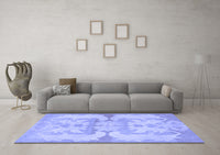 Machine Washable Abstract Blue Modern Rug, wshabs1026blu