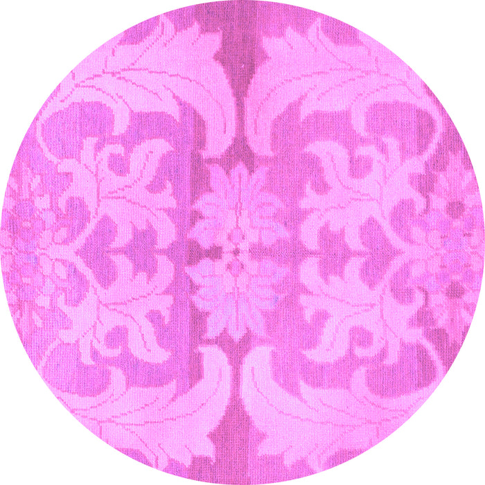 Round Abstract Purple Modern Rug, abs1026pur