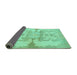 Sideview of Abstract Turquoise Modern Rug, abs1026turq