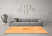 Machine Washable Abstract Orange Modern Area Rugs in a Living Room, wshabs1027org