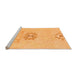 Sideview of Machine Washable Abstract Orange Modern Area Rugs, wshabs1027org