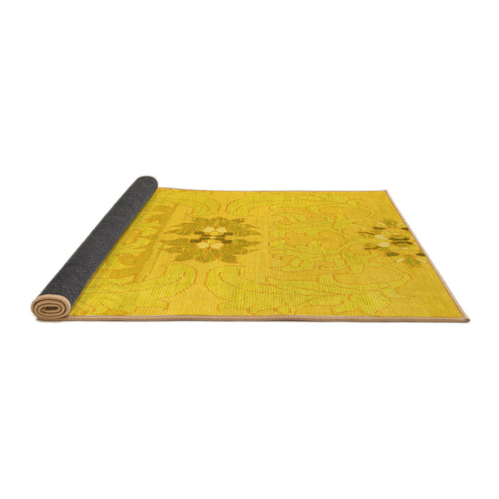 Sideview of Abstract Yellow Modern Rug, abs1027yw