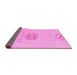 Sideview of Abstract Pink Modern Rug, abs1027pnk