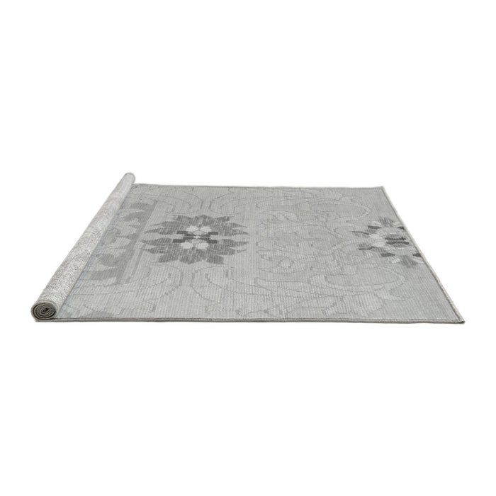 Sideview of Machine Washable Abstract Gray Modern Rug, wshabs1027gry