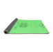 Sideview of Abstract Emerald Green Modern Rug, abs1027emgrn