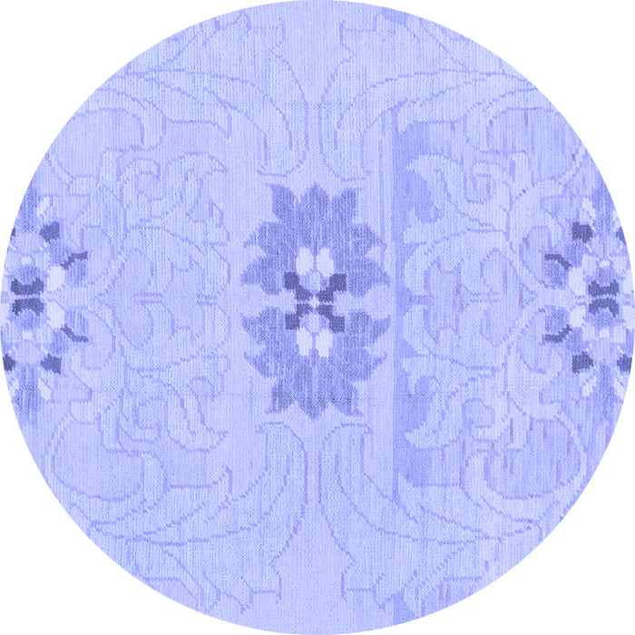 Round Machine Washable Abstract Blue Modern Rug, wshabs1027blu