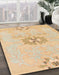 Machine Washable Abstract Brown Gold Rug in a Family Room, wshabs1027