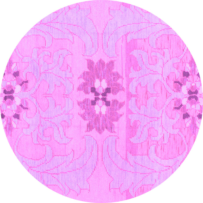 Round Machine Washable Abstract Purple Modern Area Rugs, wshabs1027pur