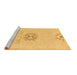 Sideview of Machine Washable Abstract Brown Modern Rug, wshabs1027brn