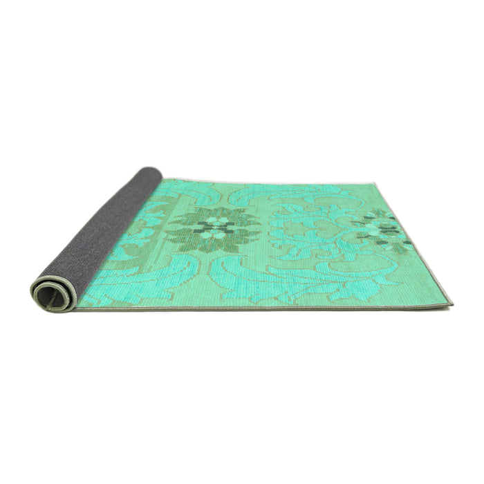 Sideview of Abstract Turquoise Modern Rug, abs1027turq