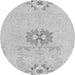 Round Abstract Gray Modern Rug, abs1027gry