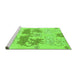 Sideview of Machine Washable Abstract Green Modern Area Rugs, wshabs1028grn