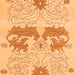 Square Abstract Orange Modern Rug, abs1028org