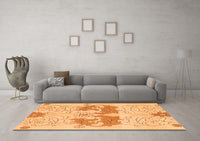 Machine Washable Abstract Orange Modern Rug, wshabs1028org