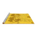 Sideview of Machine Washable Abstract Yellow Modern Rug, wshabs1028yw