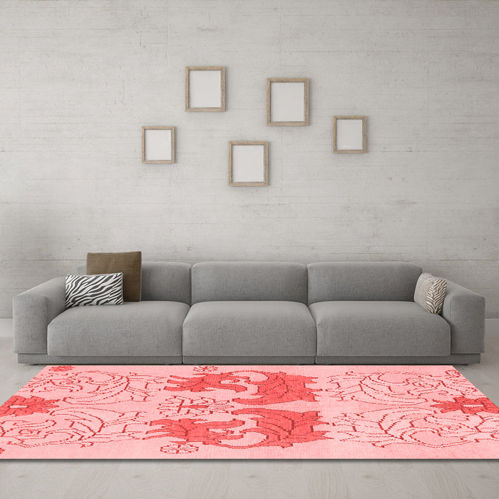 Modern Red Washable Rugs