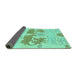 Sideview of Abstract Turquoise Modern Rug, abs1028turq