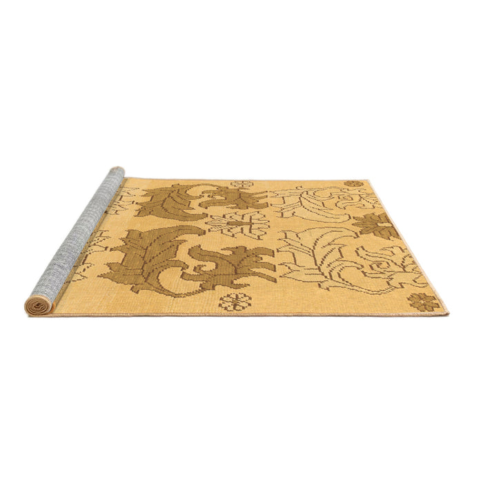 Sideview of Machine Washable Abstract Brown Modern Rug, wshabs1028brn