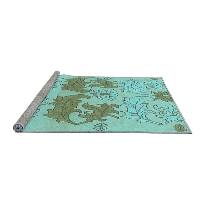 Sideview of Machine Washable Abstract Light Blue Modern Rug, wshabs1028lblu