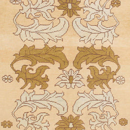 Round Abstract Yellow Modern Rug, abs1028