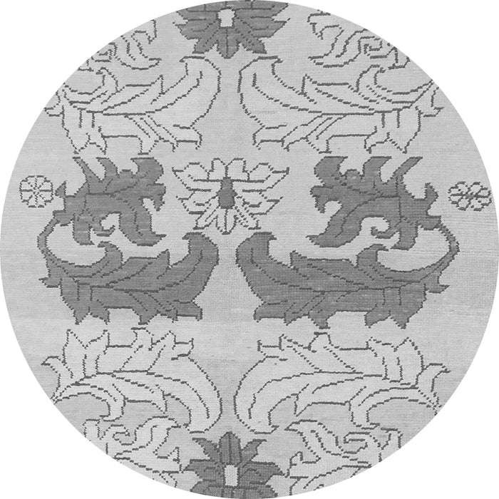 Round Machine Washable Abstract Gray Modern Rug, wshabs1028gry