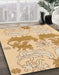 Machine Washable Abstract Yellow Rug in a Family Room, wshabs1028