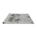 Sideview of Machine Washable Abstract Gray Modern Rug, wshabs1028gry