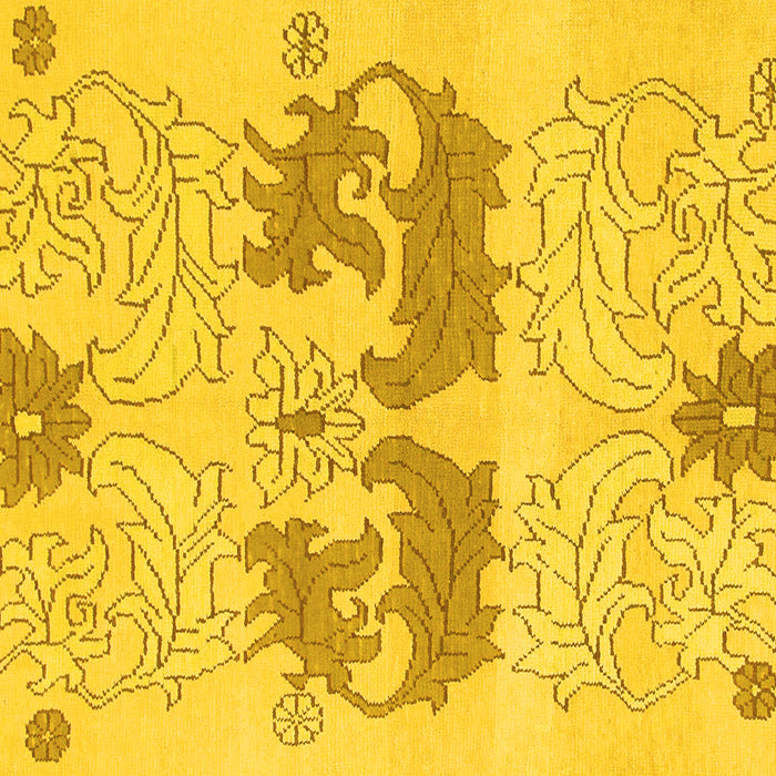 Square Machine Washable Abstract Yellow Modern Rug, wshabs1028yw