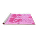 Sideview of Machine Washable Abstract Pink Modern Rug, wshabs1028pnk